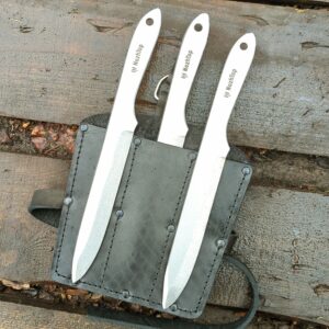 Подарочный набор ножей Freeknife M1 Сет из трех ножей с кожаным чехлом