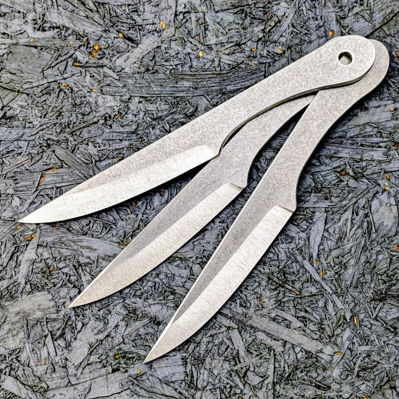 Набір метальних ножів 3 шт. (Катран, Акула, Косатка), сталь 47 HRC, товщина 6 мм Набор метательных ножей 3 шт. (Катран, Акула, Косатка), сталь 47 HRC, толщина 6 мм Набір метальних ножів 3 шт. (Катран, Акула, Косатка), сталь 47 HRC, товщина 6 мм Набор метательных ножей 3 шт. (Катран, Акула, Косатка), сталь 47 HRC, толщина 6 мм — изображение 3